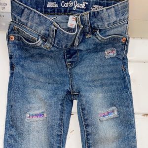 18 months// denim jeans with cut through glitter